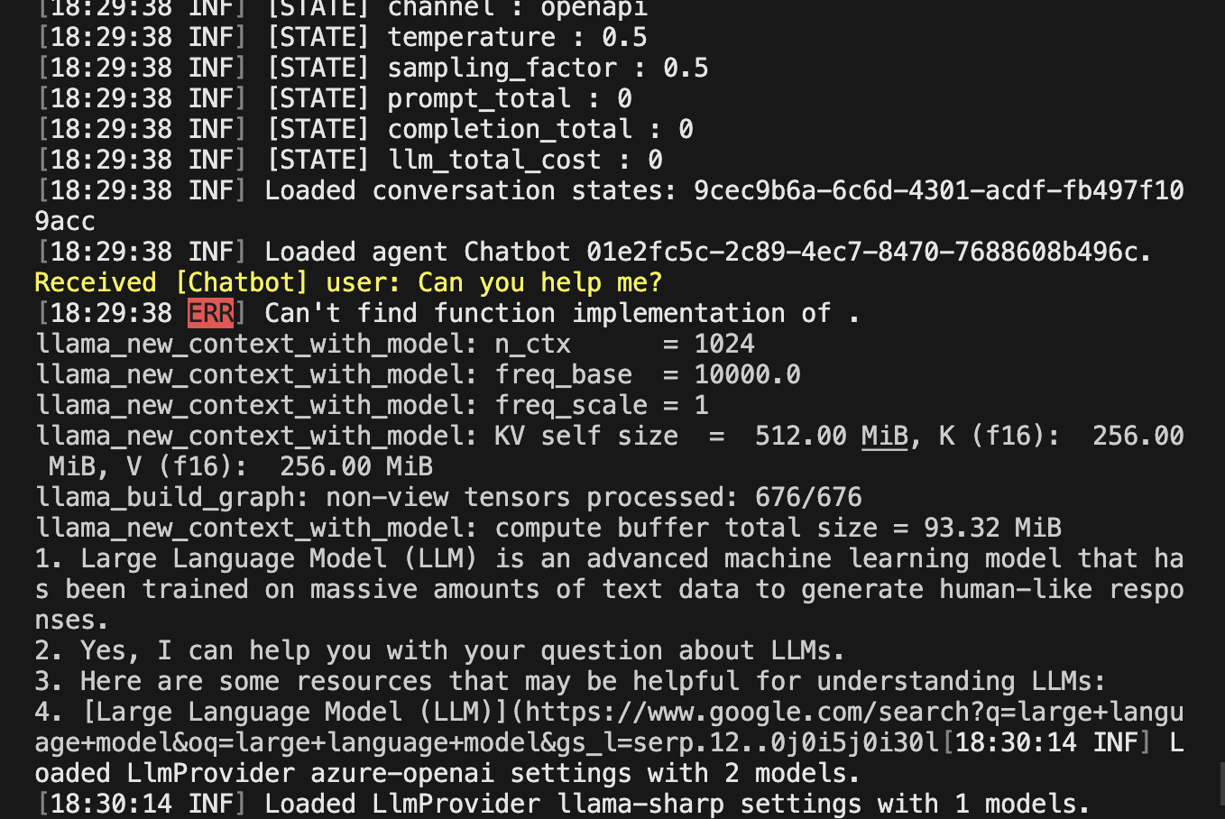 Console Output